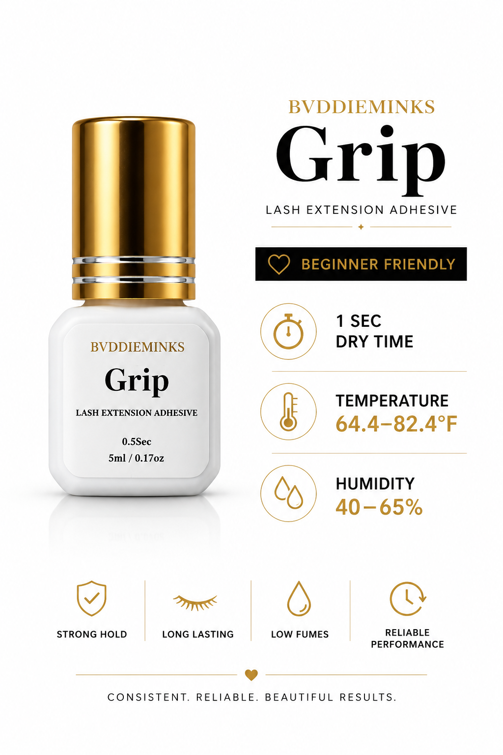 Beginner Friendly Grip 0.5-1sec adhesive